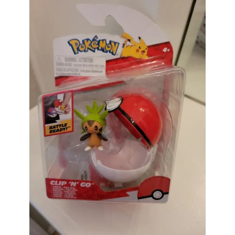 Pokemon Clip 'N' Go CHESPIN‎ and Poke Ball Mini Action Figure Toy